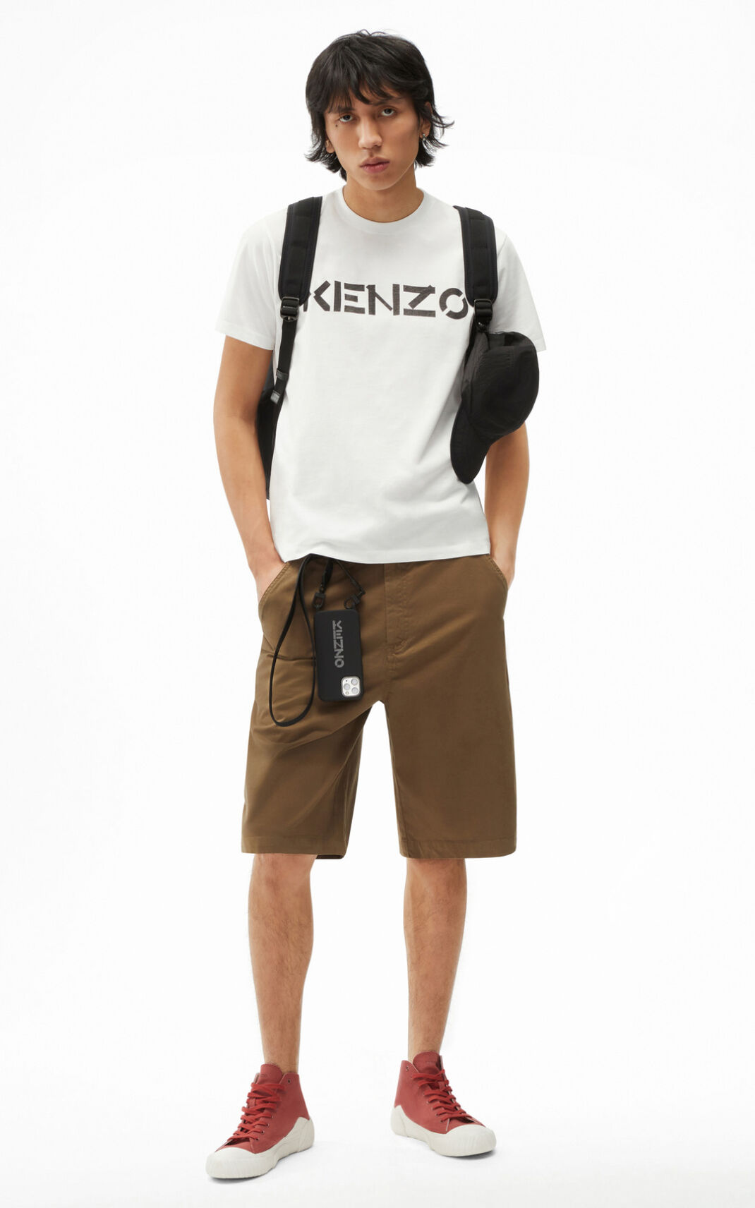 T Shirt Kenzo Logo Homme Blanche | DHME-73150